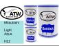 Preview: Mitsubishi, Light Aqua, H22: 500ml Lackdose + 500ml Klarlack + 250ml Härter - Set, von ATW Autoteile West.